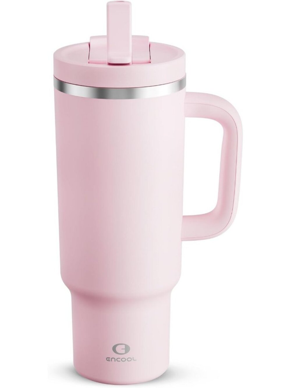 40 oz Insulated Tumbler with Handle & Straw - Keeps Drinks Cold 24H, BPA-Free